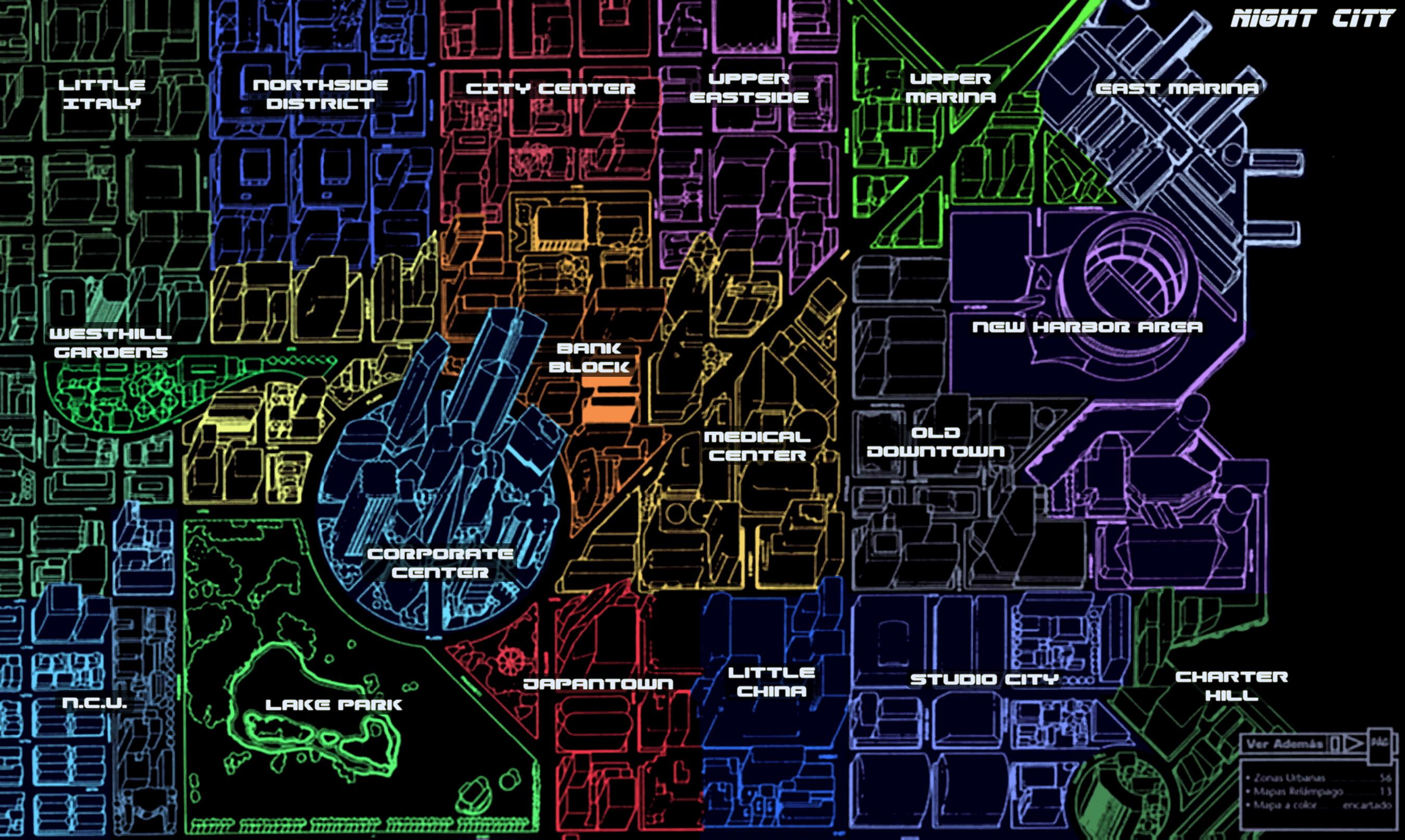 Cyberpunk 2020 World Map Realm Guide Cyberpunk 2020's Night City! Bell of Lost Souls
