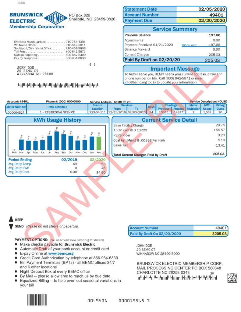 Understanding My Bill Brunswick Electric Membership Corporation
