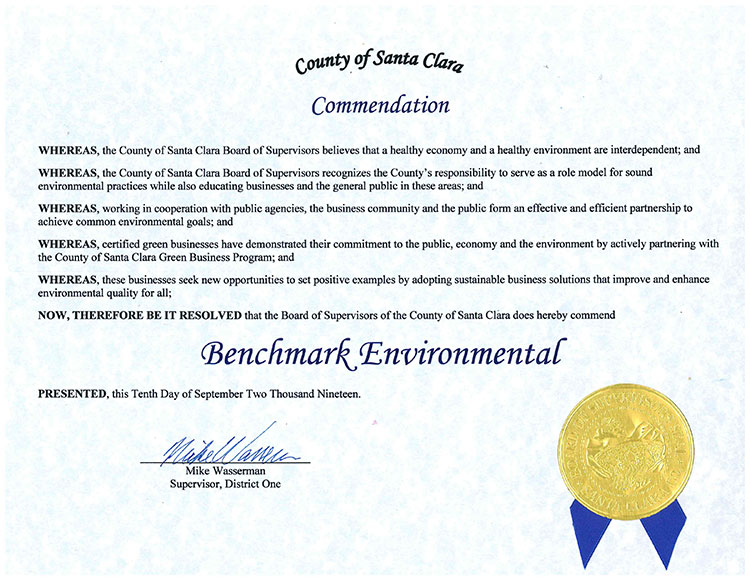 Certifications Benchmark Environmental