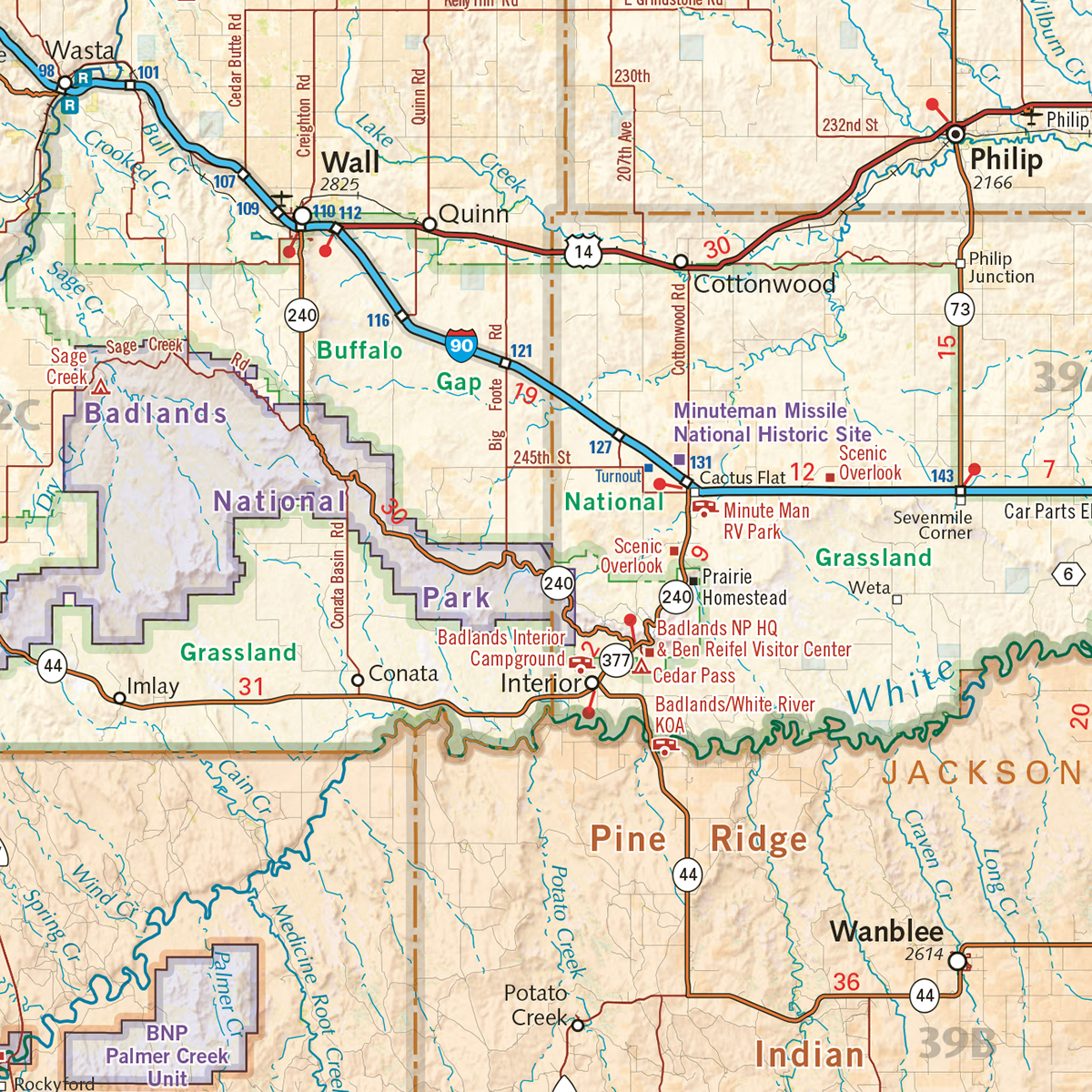 South Dakota Recreation Map Benchmark Maps