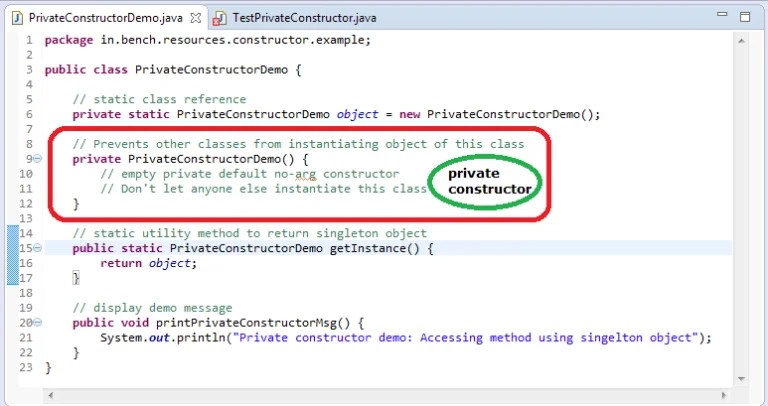 Java Private Constructor