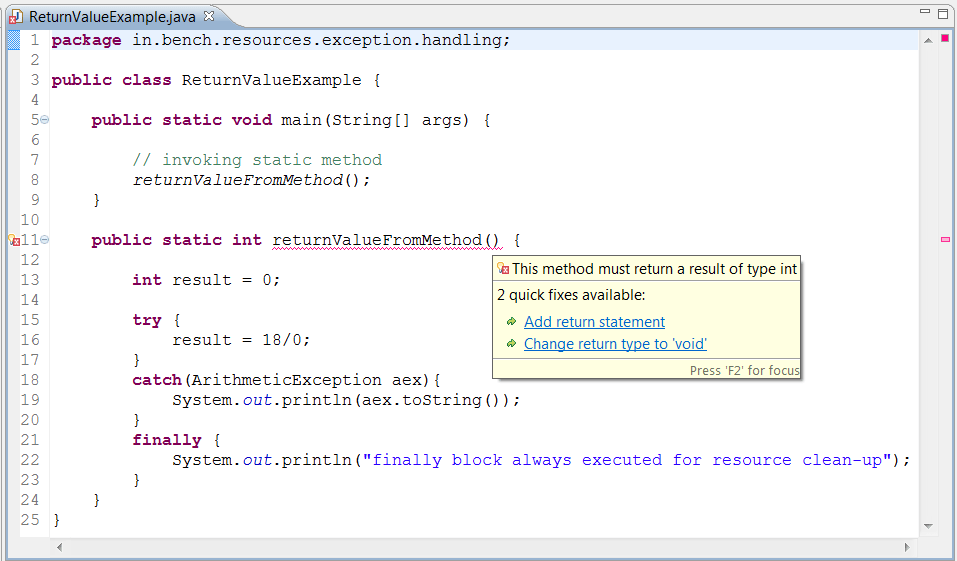 Java Returning value from method having trycatchfinally blocks