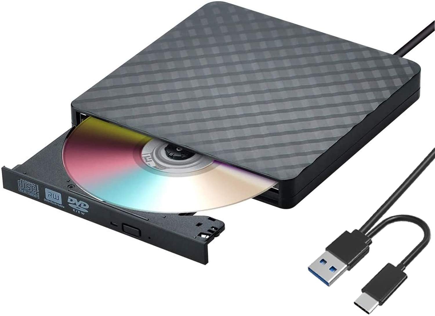 Externes CD DVD Laufwerk/Brenner USB 3.0 mit Type-C Tragbare CD DVD