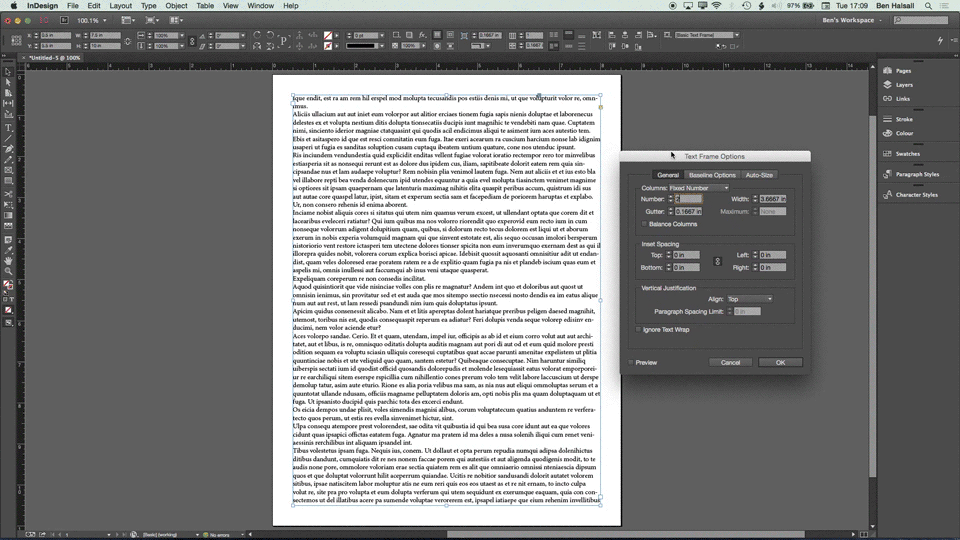 InDesign Create Text Columns with Titles and Quotes that