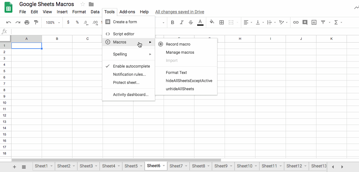 Google Sheets Macros Add automation to your Sheets without any code