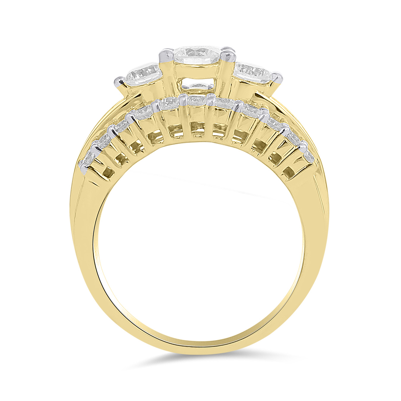 Glacier Fire 14K Yellow Gold 1.50CTW Canadian Diamond ThreeStone Ring Ben Moss Jewellers
