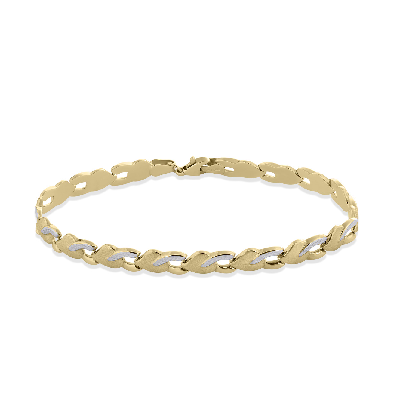 10K YELLOW GOLD HEART LINKED BRACELET Ben Moss Jewellers