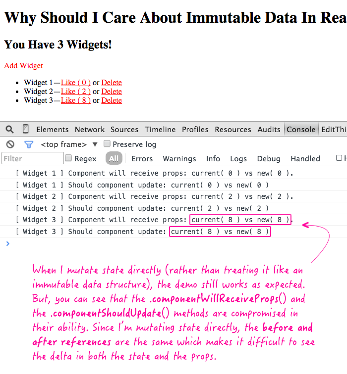 ReactJS Immutability