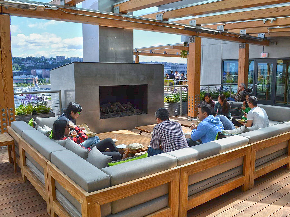 Facebook headquarters, Seattle, roof top garden, berger