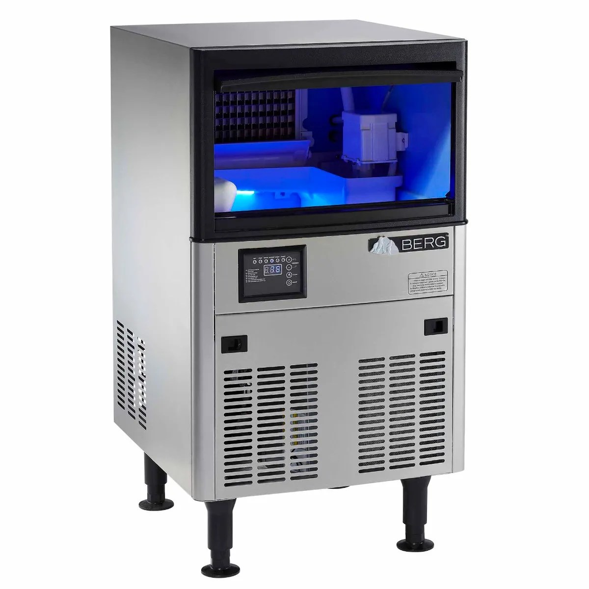 Berg 120 Lb. Undercounter Full Dice Air Cooled Ice Machine With 40 Lb