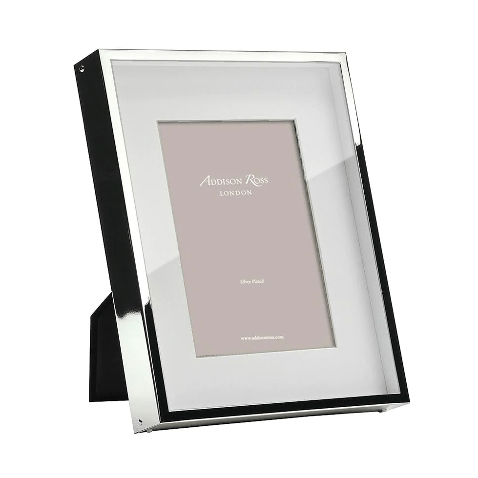 Addison Ross Silver Plated 4×6 Box Frame with White Mount Berings