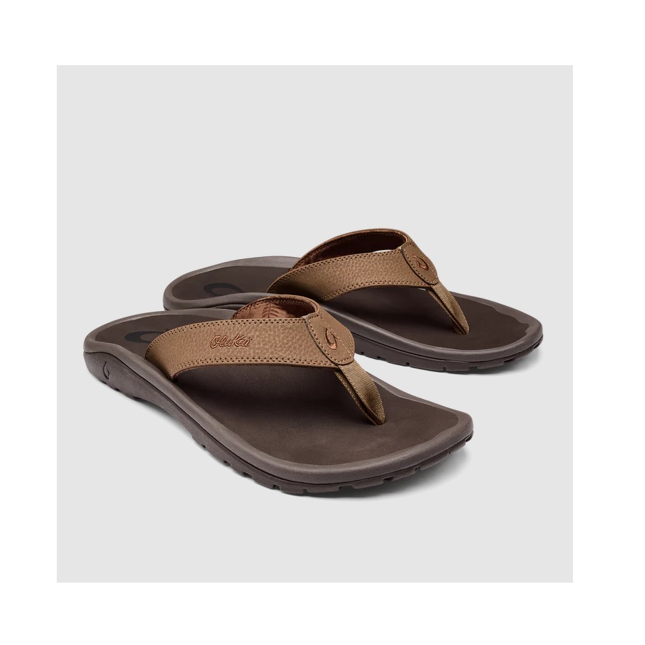 Olukai ‘Ohana Men’s WaterFriendly Beach Sandals Tan/Dark Java Berings
