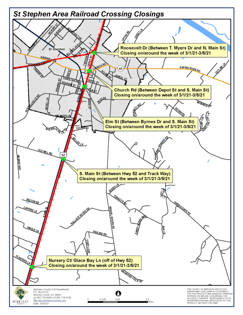 Multiple Railroad Crossings To Temporarily Close In Bonneau, St