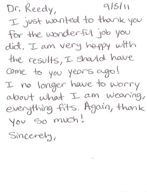 Patient Testimonials Dr. Reedy Berks Plastic Surgery Reading PA