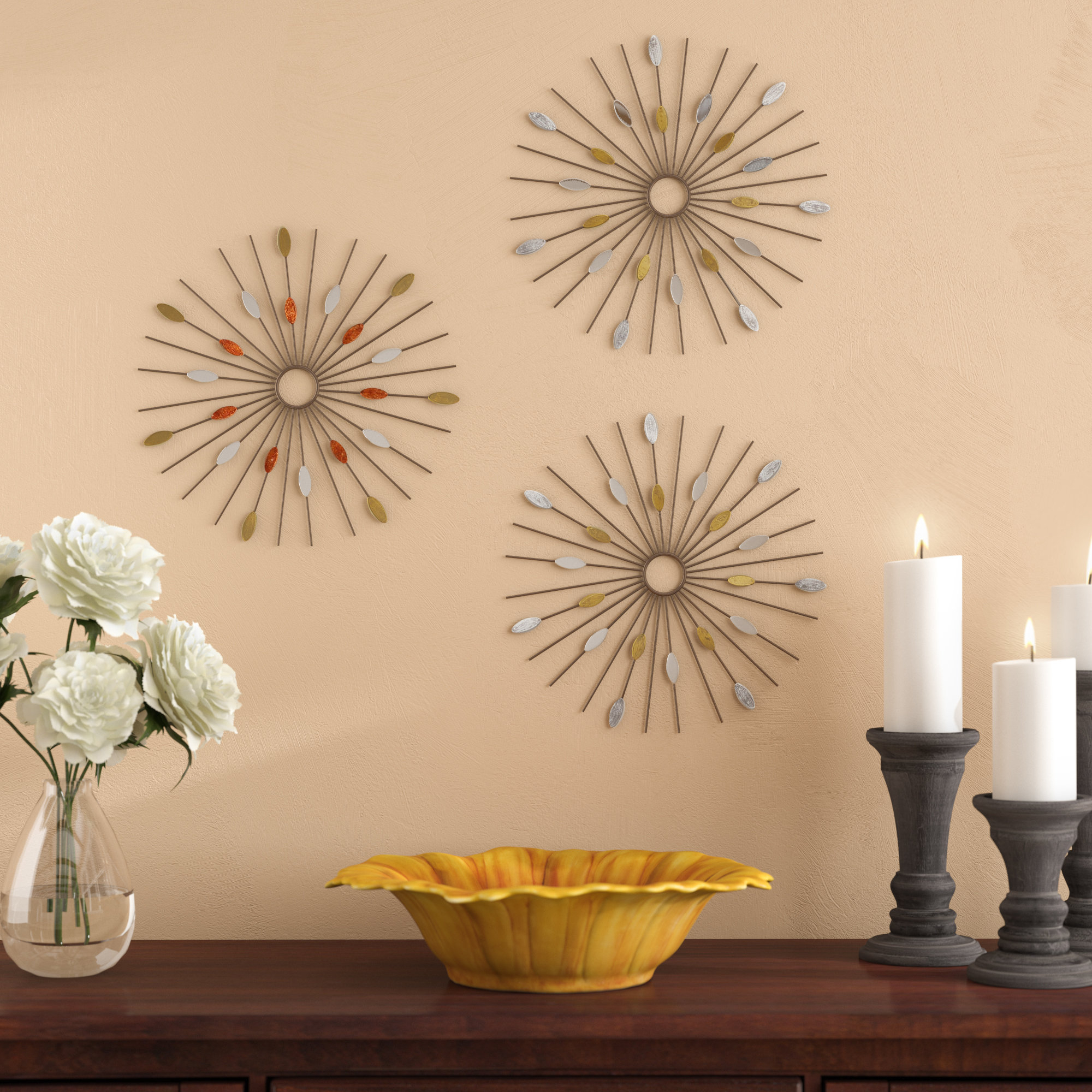 20 Best Collection of 3 Piece Acrylic Burst Wall Decor Sets (set of 3)