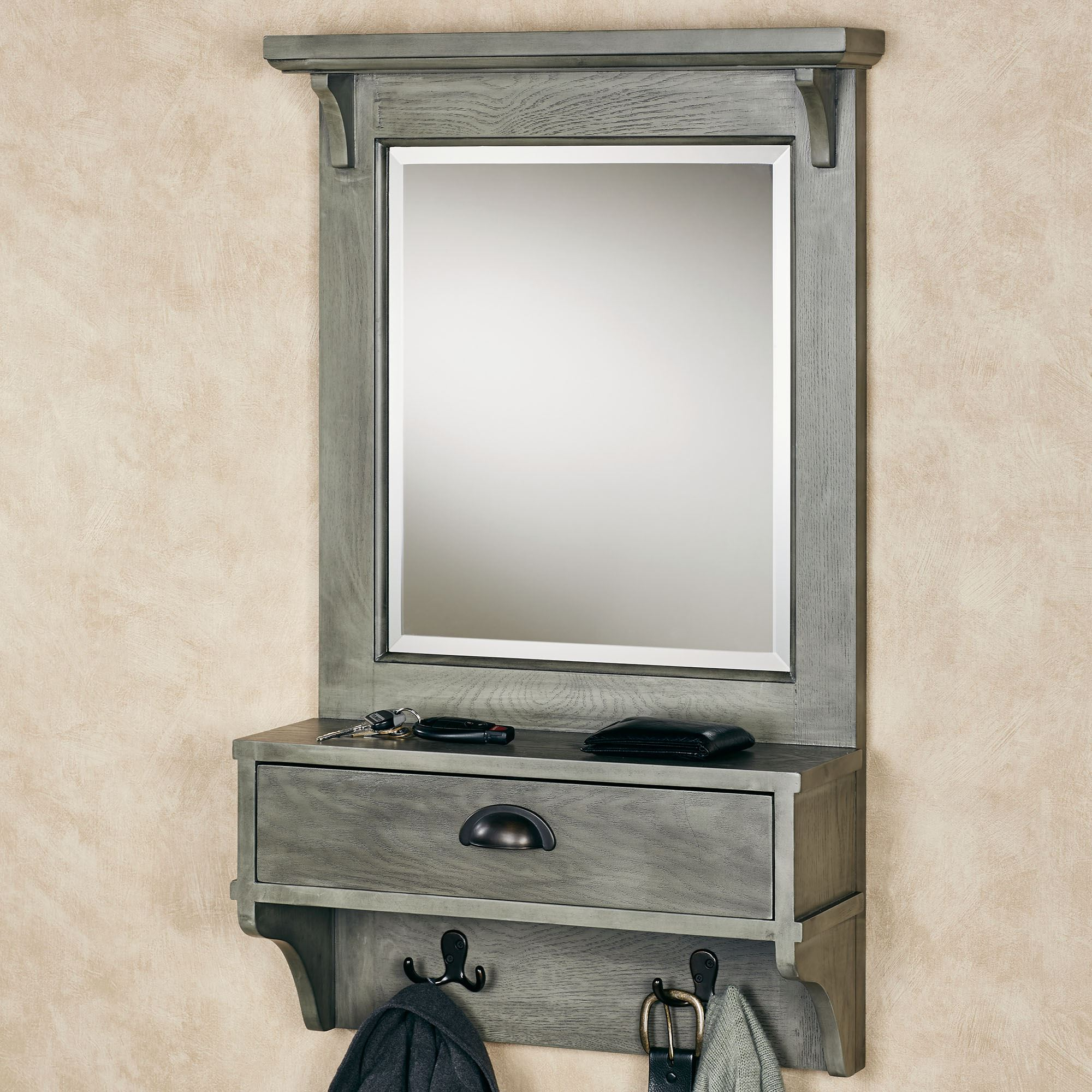 20 Best Ideas Wall Mirrors with Hooks and Shelf