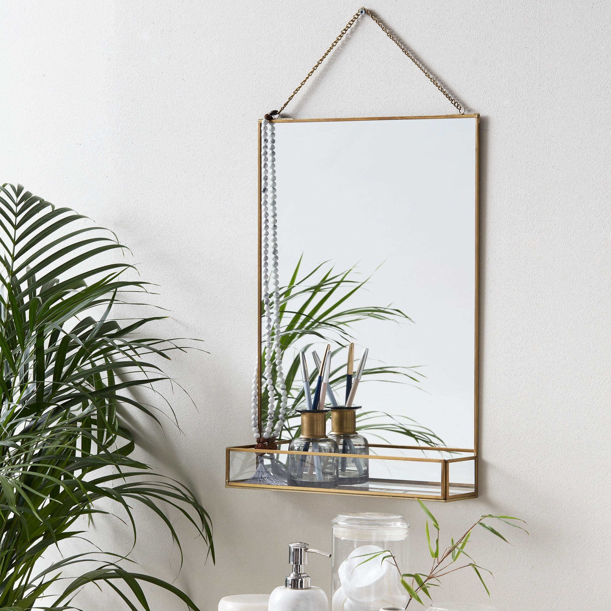 20 Photos Wall Mirrors with Shelf