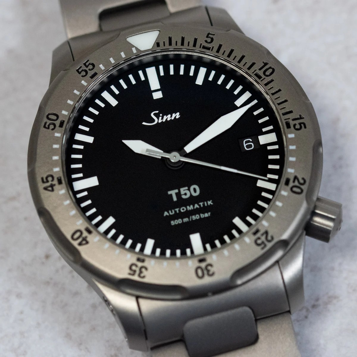 Sinn - T50 Diver : T50 1052.010 : SOLD OUT : black dial on Matte Tianium