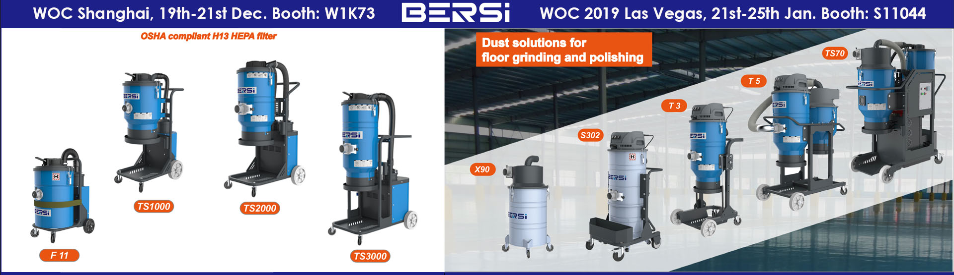 Bersi industrial vacuums and dust extractors