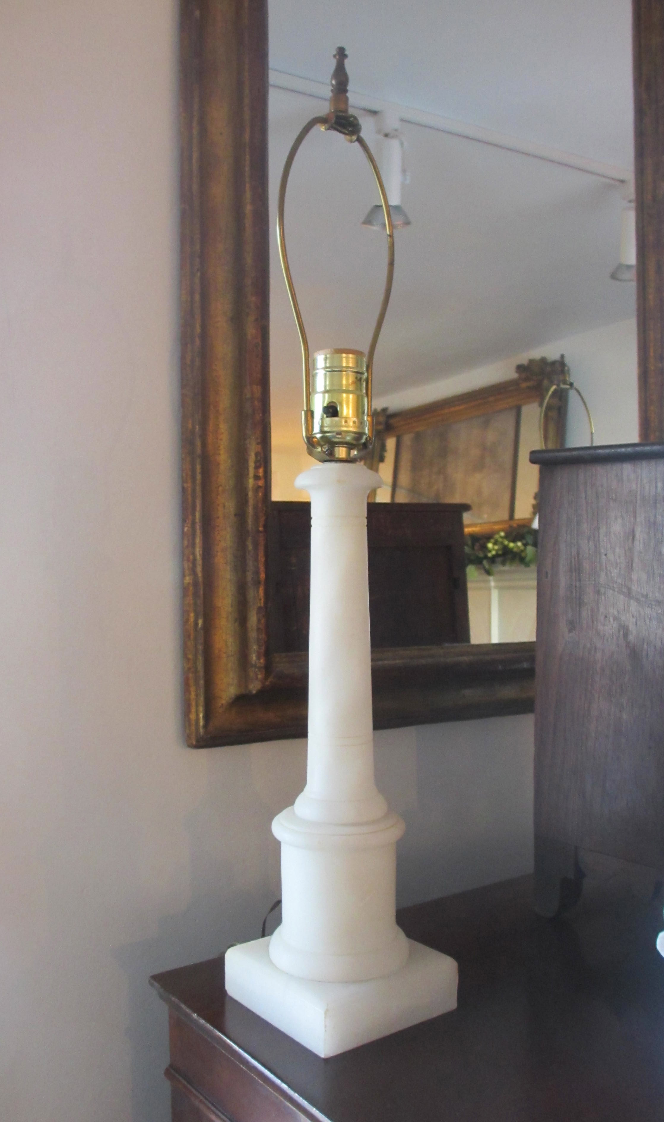 Pair of Vintage Marble Column Table Lamps 22