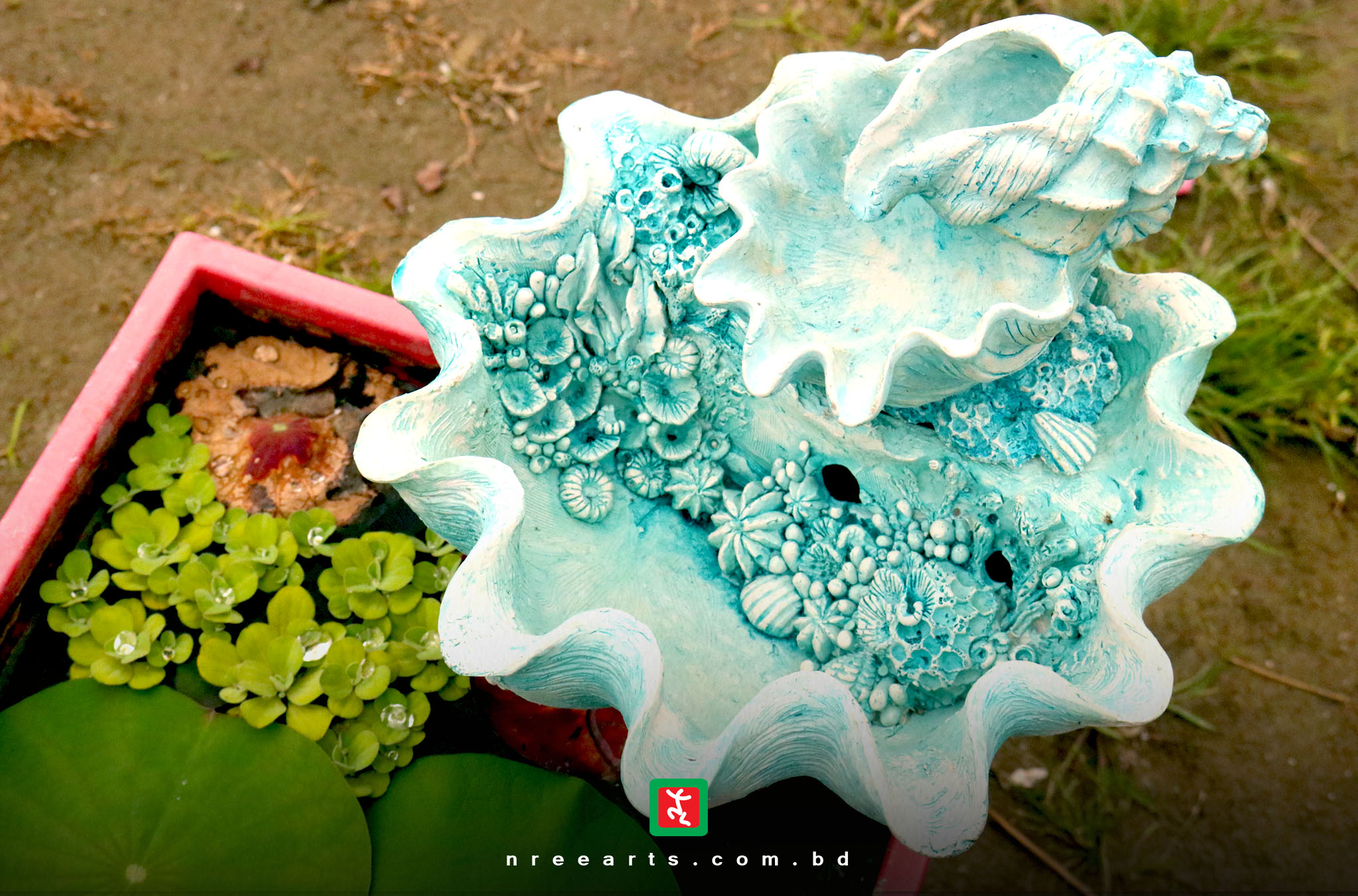 TABLETOP WATER FOUNTAIN SEASHELL WATER FOUNTAIN TBF011 Beshi Deshi