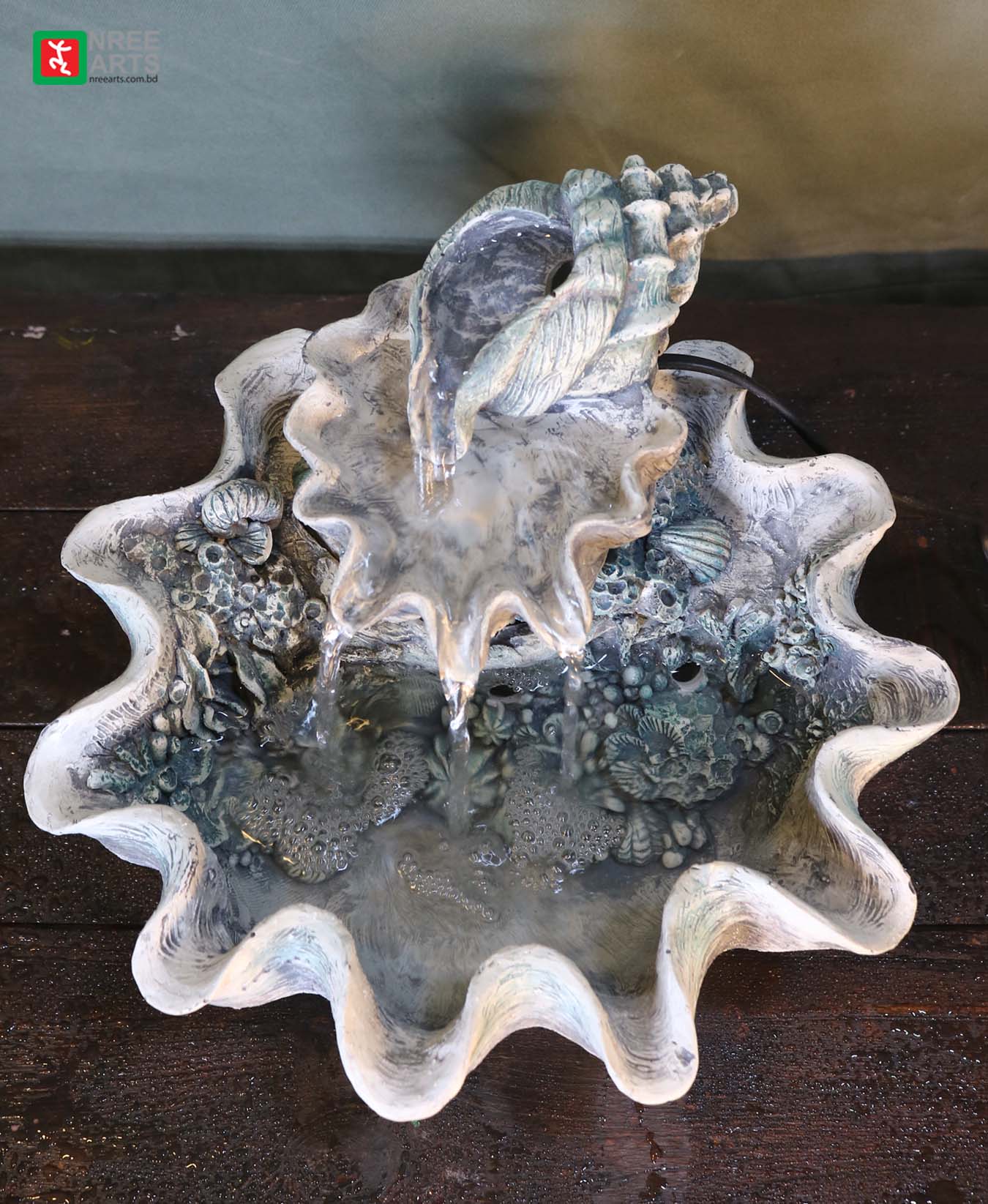 TABLETOP WATER FOUNTAIN SEASHELL WATER FOUNTAIN TBF009 Beshi Deshi