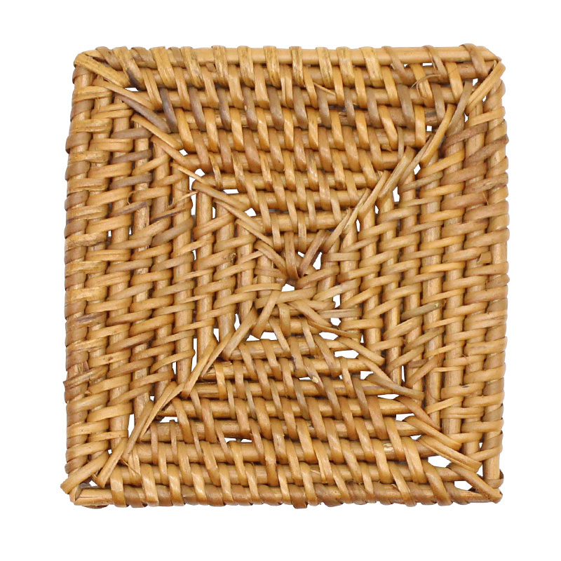 Bespoke Home Fine Rattan Square Coaster, Set of 4
