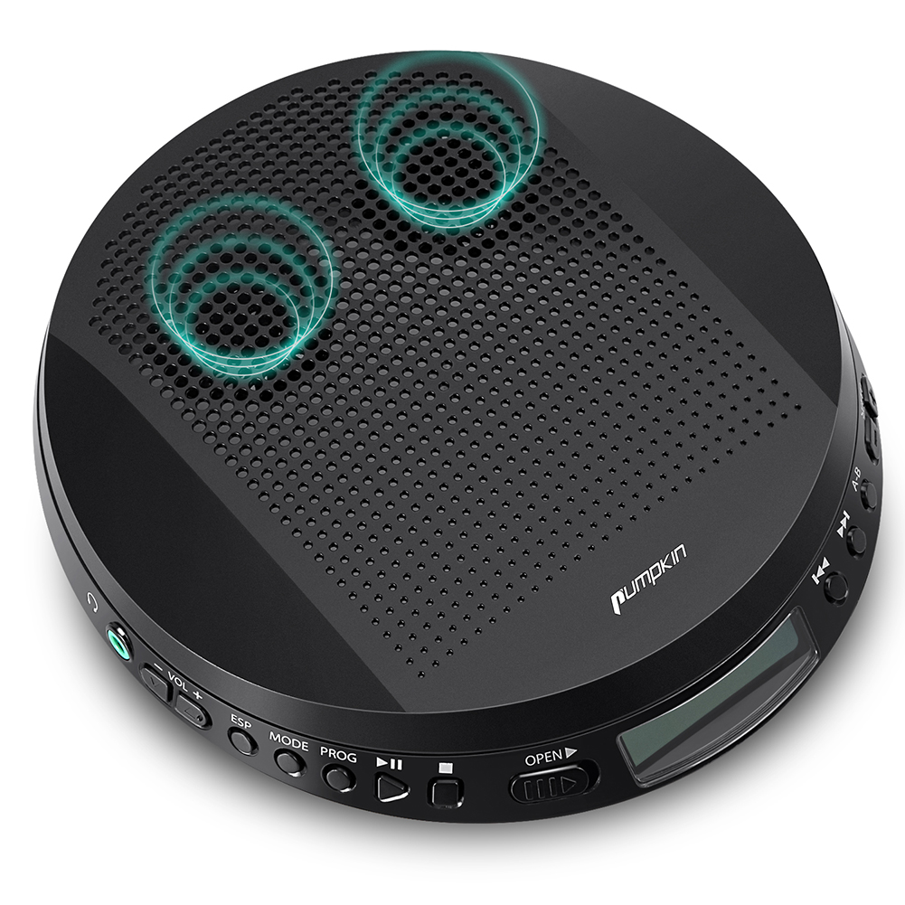 Portable CD Player with Stereo Speakers and Headphones AntiSkip MP3/CD