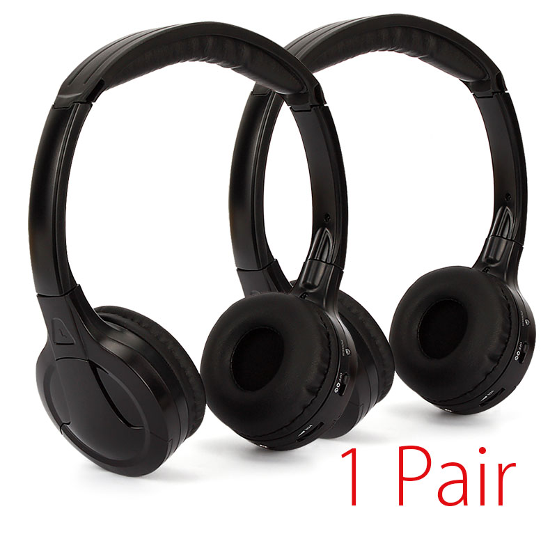 2x Dual Channels IR Infrared Cordless Wireless Headset Headphones Car
