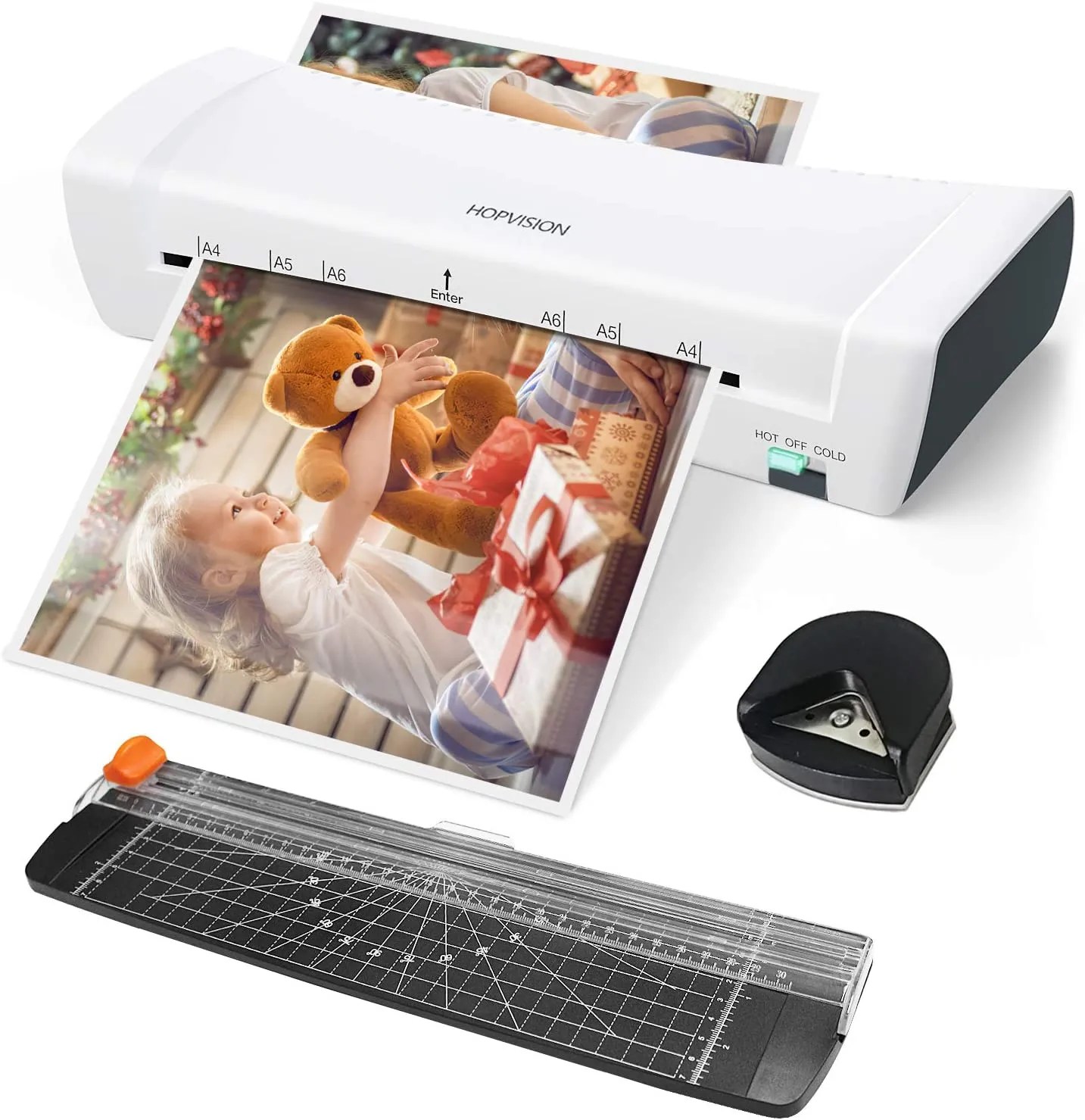 Laminator A4 Laminator,4 in 1 Portable Laminating Machine with Hot and Cold Settings,9 inches,30