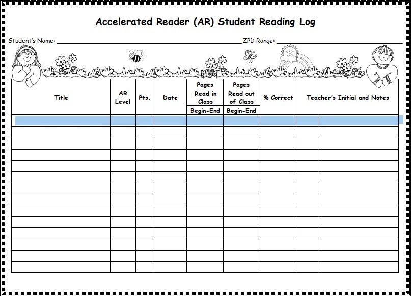Printable Reading Log Template (Excel, Word, PDF) Best Collections