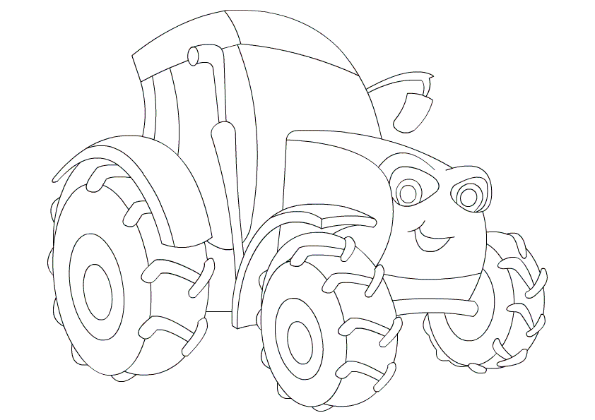 Happy Birthday Tractor Coloring Pages