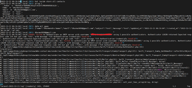 How to Fixed this Error ERROR Failed to authenticate on SMTP Server