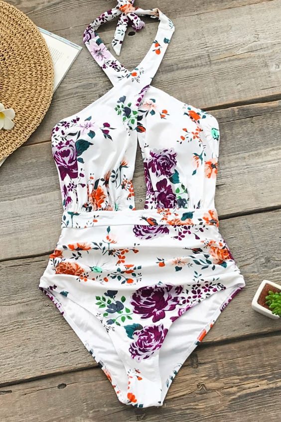 ROSE GARDEN WRAP ONEPIECE SWIMSUIT