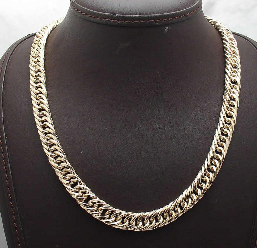 18" Technibond Tight Cuban Curb Link Chain Necklace 14K Yellow Gold