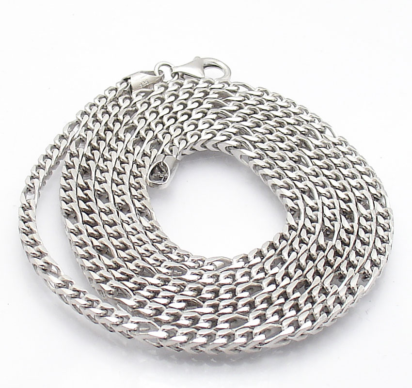36" 3mm Mens AntiTarnish Fancy Franco Chain Necklace Solid Sterling