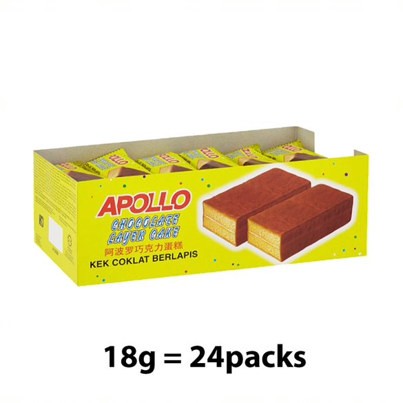Apollo Cake – Chocolate Layer 18G X 24'S – Bestime Global Sdn Bhd