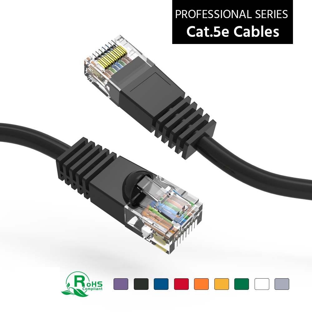 6Ft Cat5E UTP Network Booted Cable Black Bestlink Netware