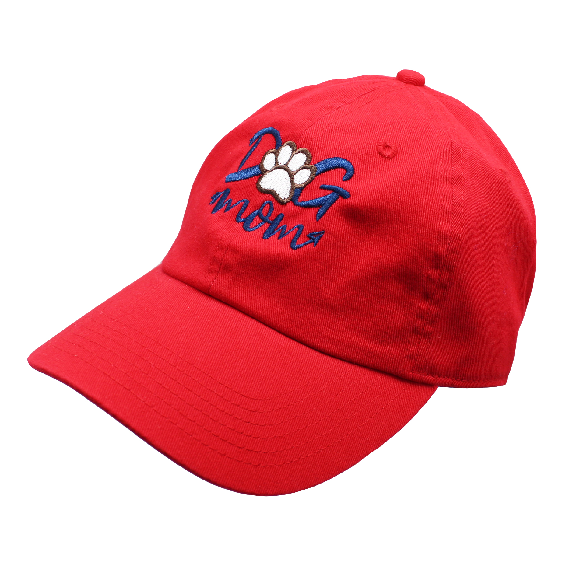 Dog Mom Baseball Cap In Red