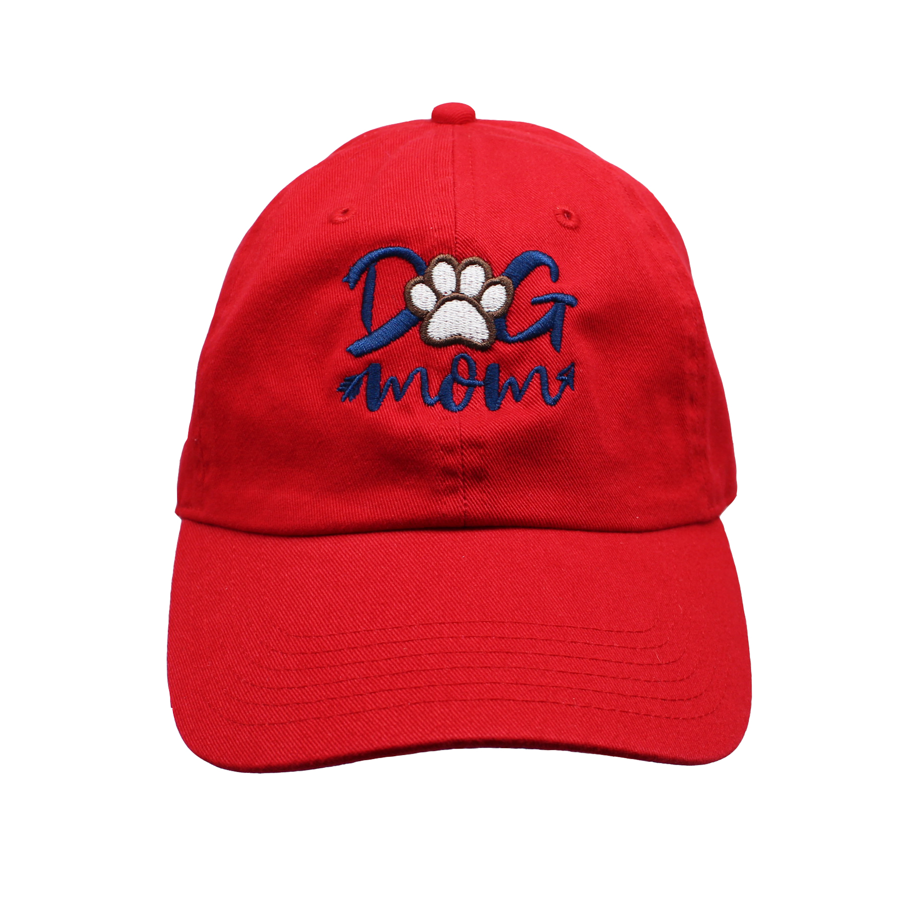 Dog Mom Baseball Cap In Red