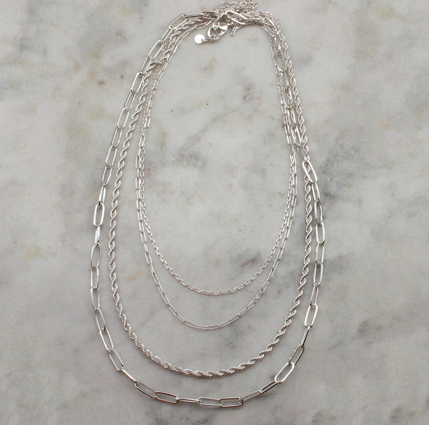 Layered Paperclip Necklace In Silver Best of Everything Online Shopping