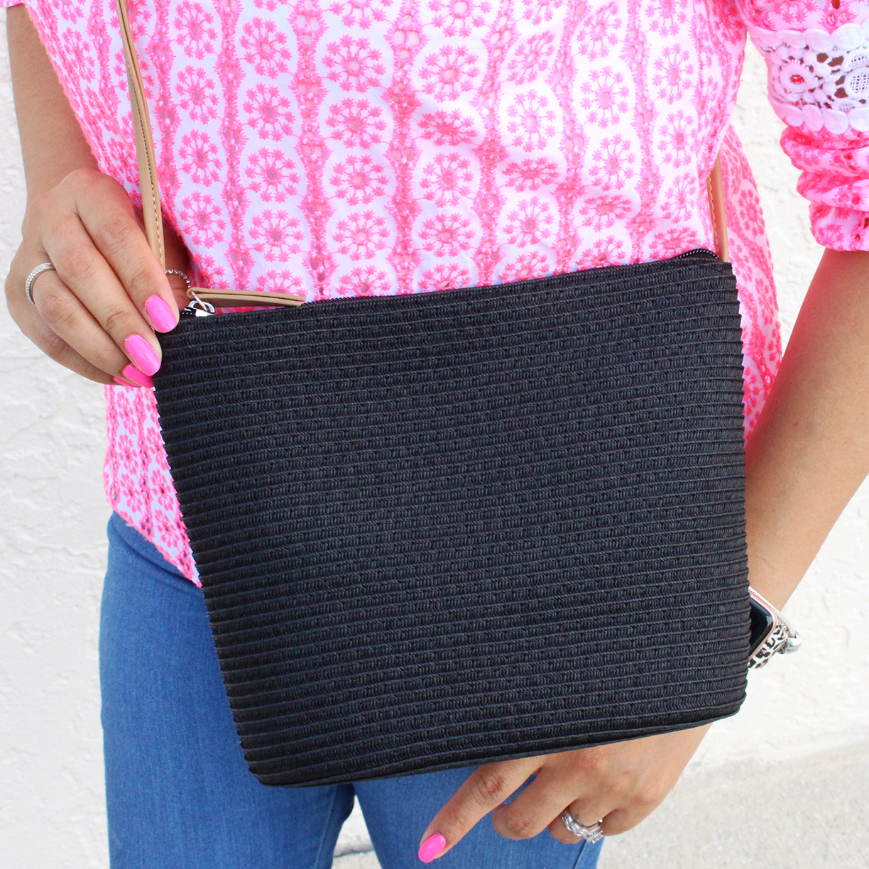 Straw Handbag In Black Best of Everything Online Shopping