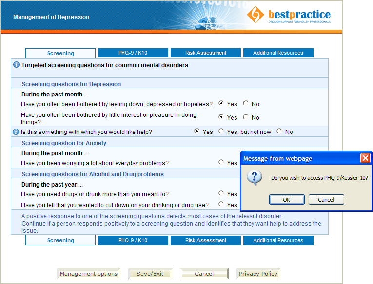 Depression Depression Screening Tools