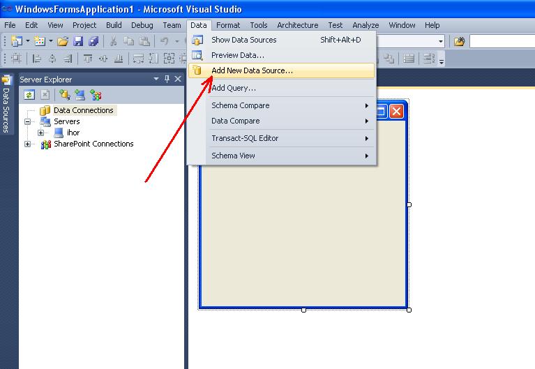C. Windows Forms. Connecting to MS Access Database in Visual Studio