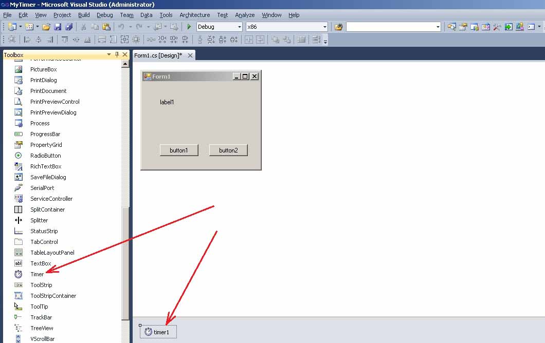 C. Windows Forms. Керування відображенням поточного часу в програмі