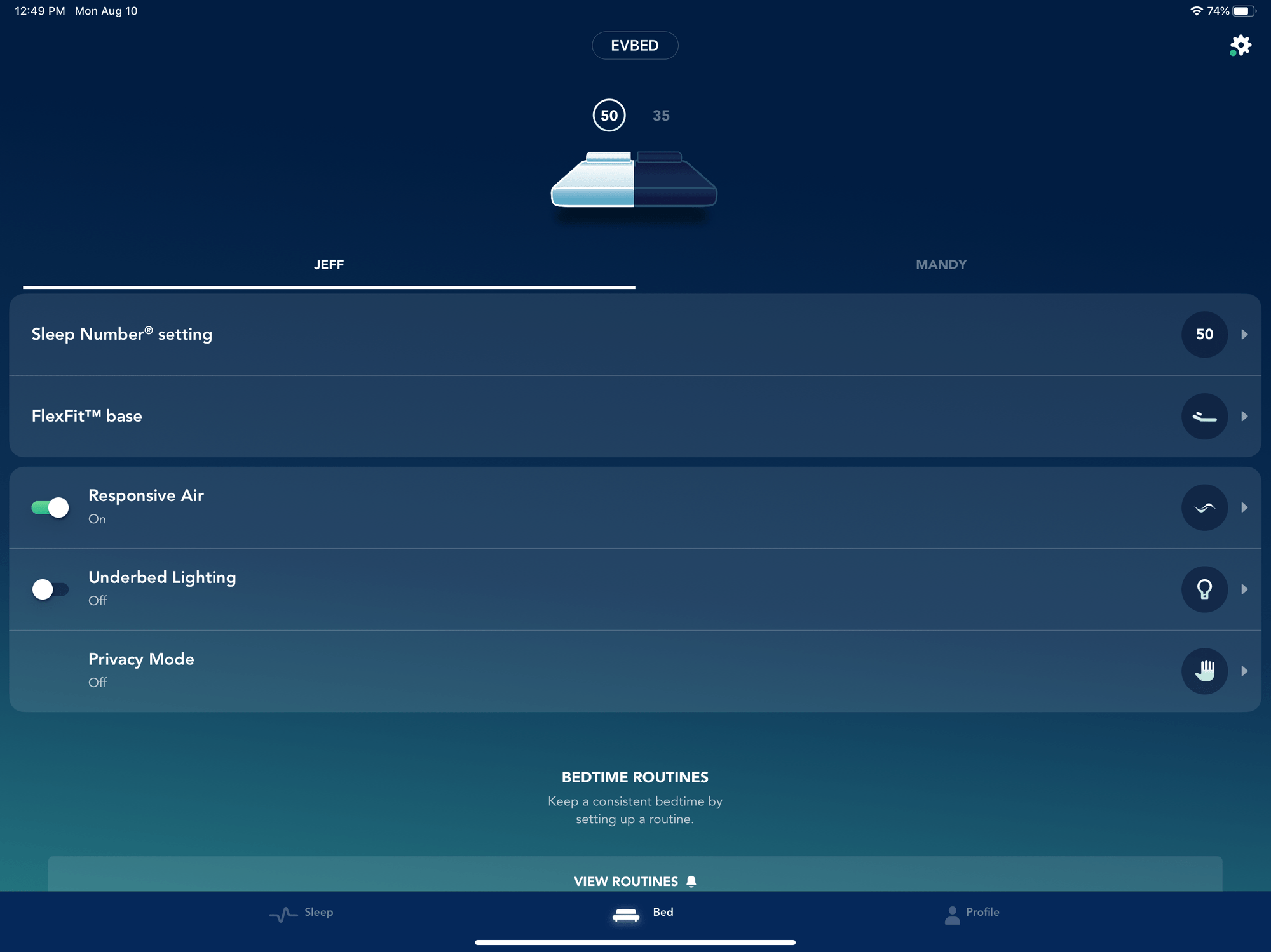 Review Sleep Number P6 mattress with base