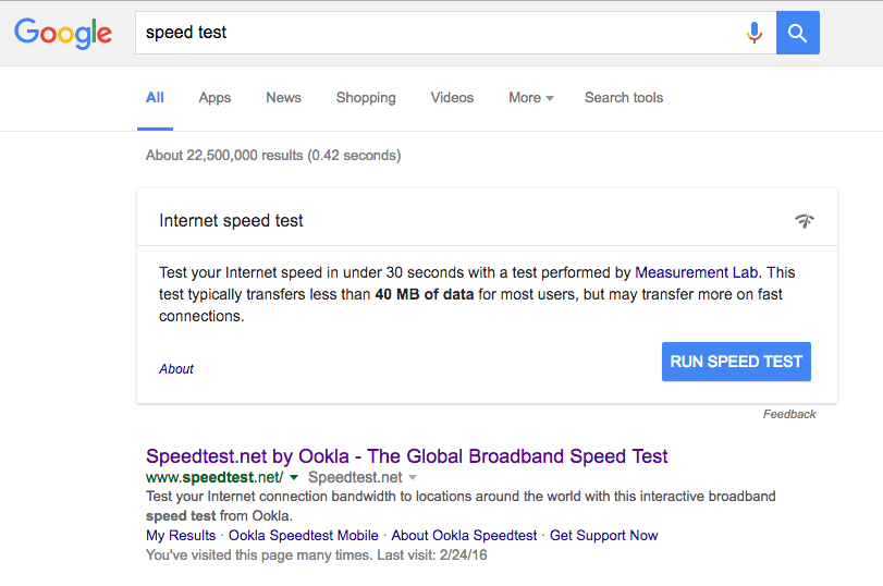 Looks like Google is getting into the speed test game