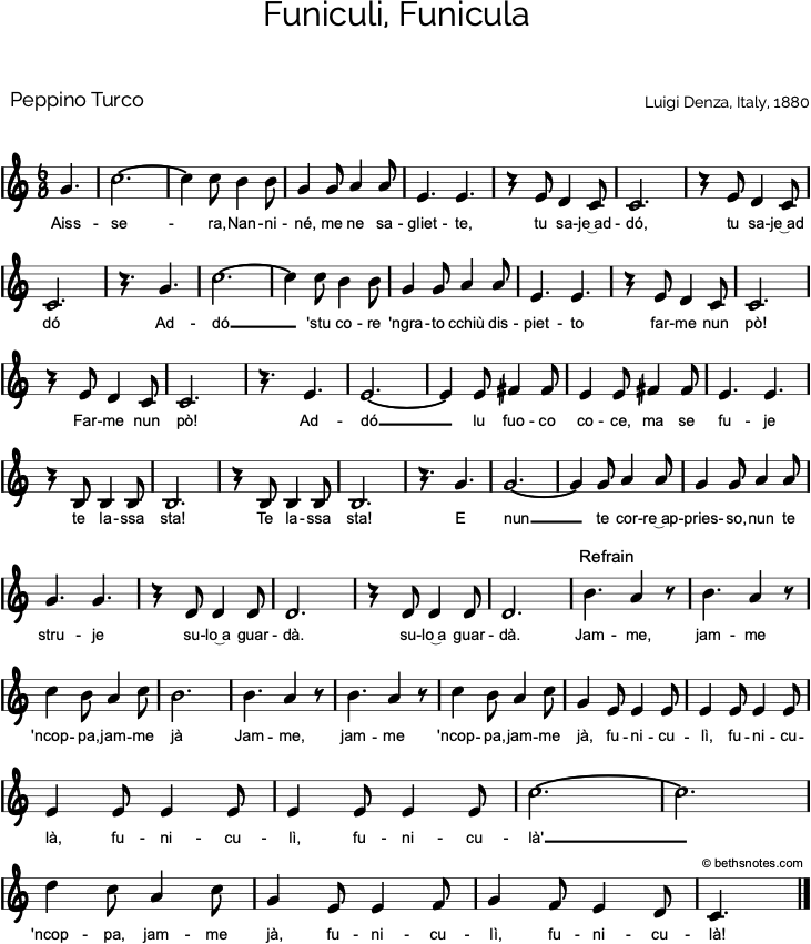 Funiculi Funicula Beth's Notes