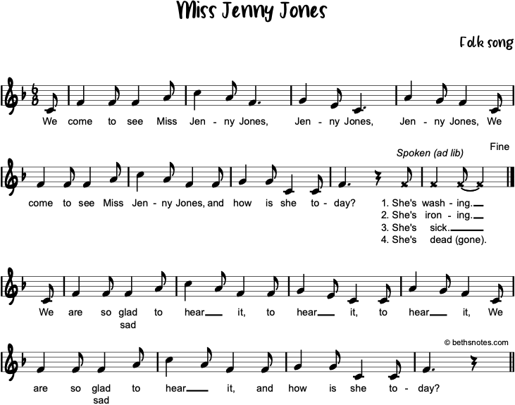 Miss Jenny Jones Beth's Notes