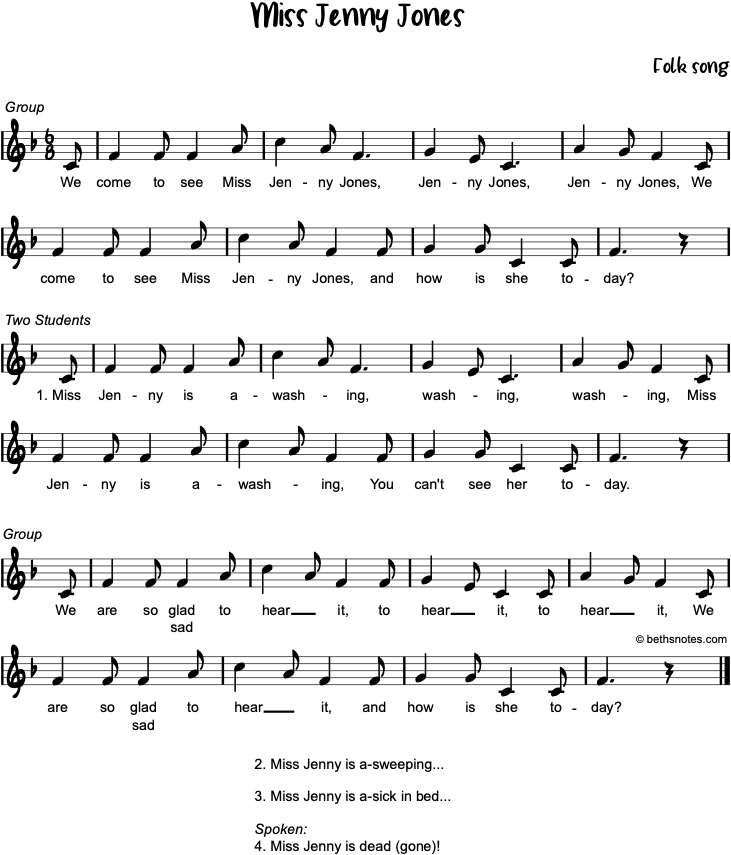 Miss Jenny Jones Beth's Notes